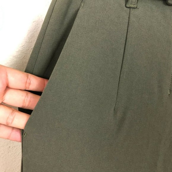 Babaton Women's Jermaine High Rise Wide Leg Pants Size 4 Belted Olive Green NWOT - Picture 5 of 12